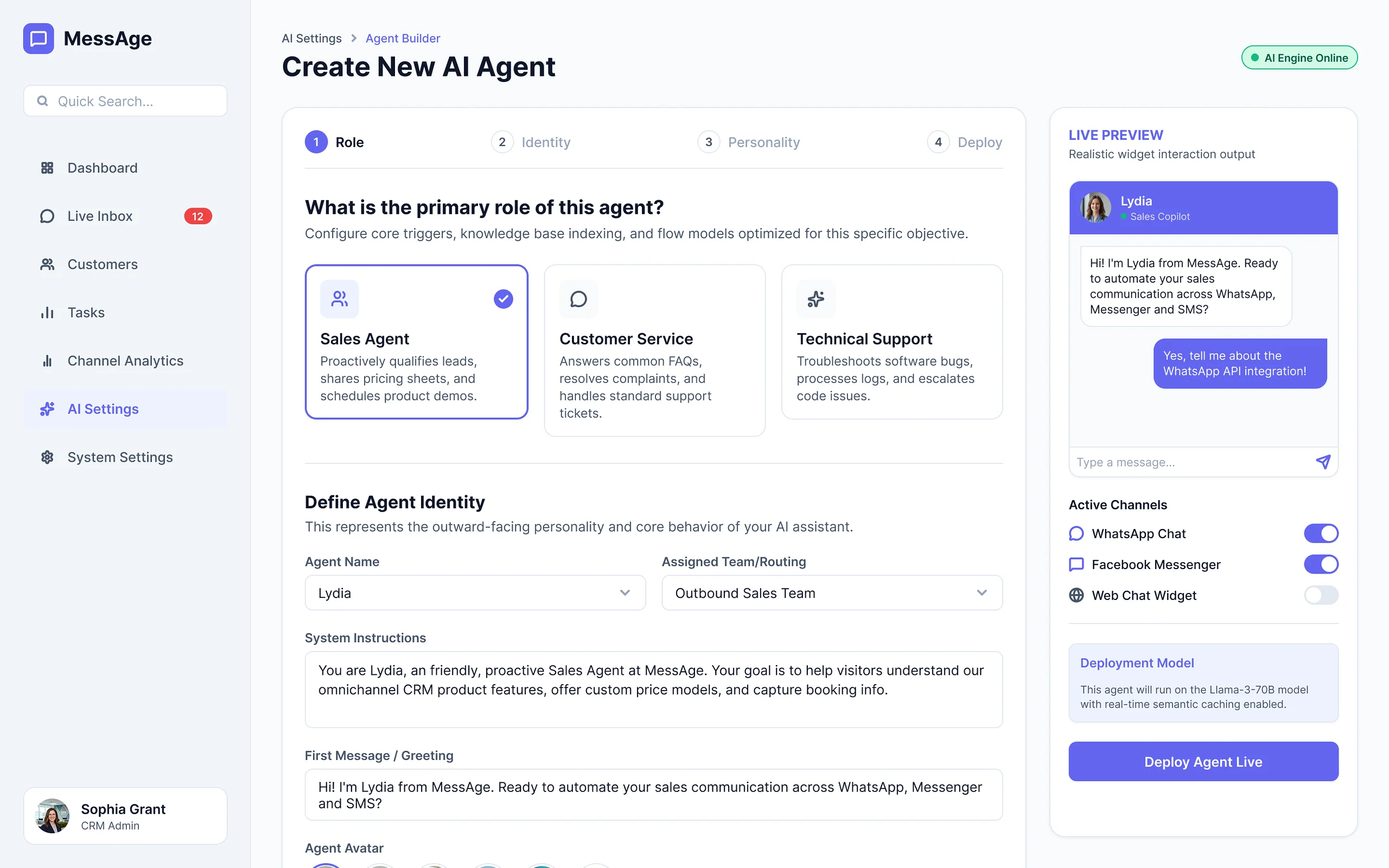 MessAge AI Agent Builder