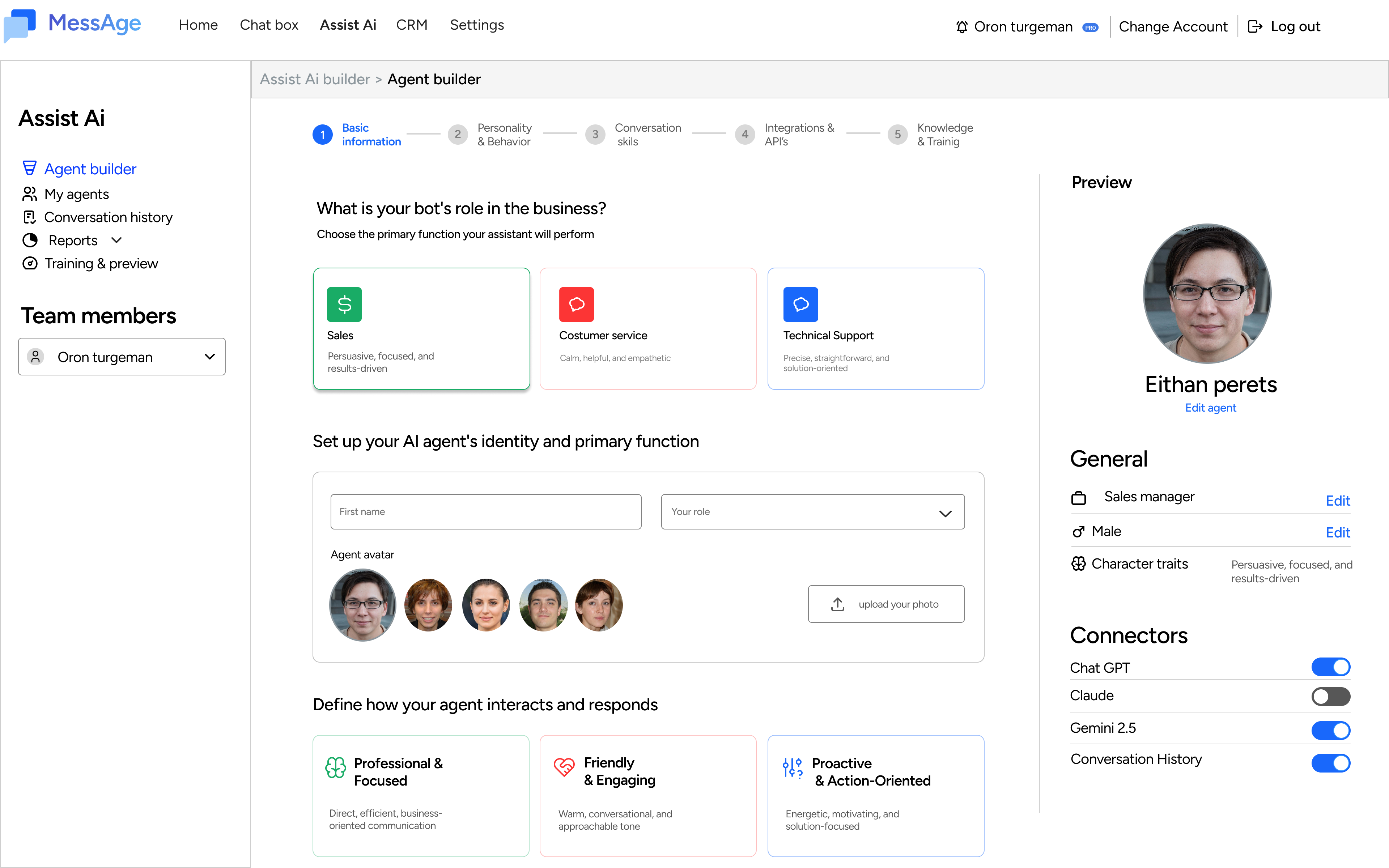 MessAge AI Agent Builder
