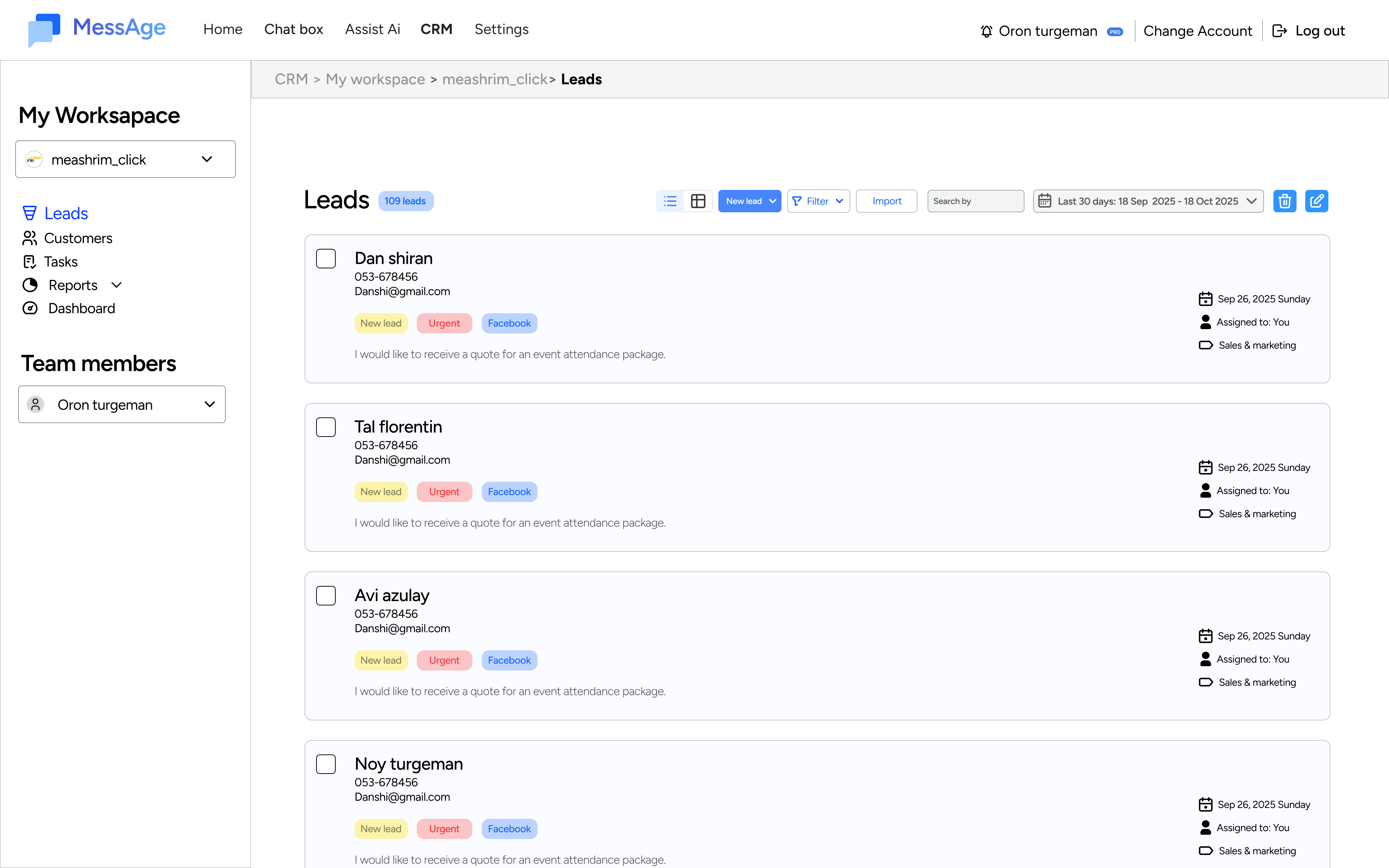 MessAge Lead Pipeline
